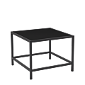 Unico Square Coffee Table with Black Frame and Black Top