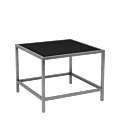 Unico Square Coffee Table - Stainless Steel Frame - Black Top