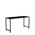 Unico Rectangular Poseur Table with Black Frame and Black Top