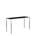 Unico Rectangular Poseur  - Stainless Steel Frame - Black Top
