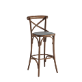 Coco Bar Stool in Natural with Grey Seat Pad