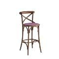 Coco Bar Stool in Natural with Icy Pink Seat Pad
