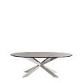 Cognac Coffee Table in Chrome with Oval Smoked Top