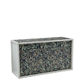 Unico Bar with White Frame and Blue Dotted Marble Panels