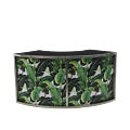 Unico Curved DJ Booth - SS Frame -  Palm Leaf Panels - Black Top