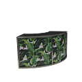 Unico Curved DJ Booth - SS Frame -  Palm Leaf Panels - Black Top
