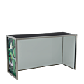 Unico DJ Booth - Stainless Steel Frame - Palm Leaf Print Panels