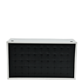 Unico DJ Booth with White Frame and Black Upholstered Panels