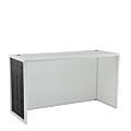 Unico DJ Booth with White Frame and Black Upholstered Panels