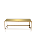 Unico Rectangular Coffee Table with Gold Frame and Gold Top