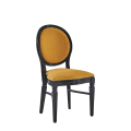 Chandelle Chair in Black with Amber Velvet Seat Pad