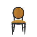 Chandelle Chair in Black with Amber Velvet Seat Pad