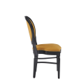 Chandelle Chair in Black with Amber Velvet Seat Pad