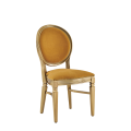 Chandelle Chair in Gold with Amber Velvet Seat Pad