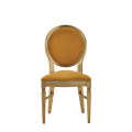 Chandelle Chair in Gold with Amber Velvet Seat Pad