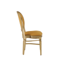 Chandelle Chair in Gold with Amber Velvet Seat Pad