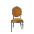 Chandelle Chair in Silver with Amber Velvet Seat Pad