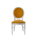 Chandelle Chair in White with Amber Velvet Seat Pad
