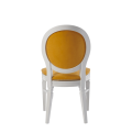 Chandelle Chair in White with Amber Velvet Seat Pad