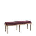 Paris Bench with Oak Frame Amethyst in Purple Velvet