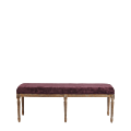 Paris Bench with Oak Frame Amethyst in Purple Velvet