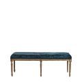 Paris Bench with Oak Frame Azzuro Blue Velvet