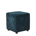 Rochelle Square Ottoman in Azzuro Blue Velvet