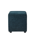 Rochelle Square Ottoman in Azzuro Blue Velvet