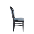 Chandelle Chair in Black with Baby Blue Seat Pad