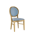Chandelle Chair in Gold with Baby Blue Seat Pad
