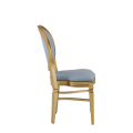 Chandelle Chair in Gold with Baby Blue Seat Pad