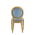 Chandelle Chair in Gold with Baby Blue Seat Pad