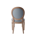 Chandelle Chair in Ivory with Baby Blue Seat Pad