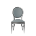 Chandelle Chair in Silver with Baby Blue Seat Pad