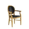 Chandelle Armchair in Gold with Black Seat Pad