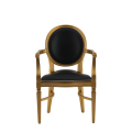 Chandelle Armchair in Gold with Black Seat Pad
