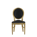 Chandelle Chair in Gold with Black Seat Pad