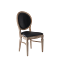 Chandelle Chair in Ivory with Black Seat Pad