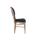 Chandelle Chair in Ivory with Black Seat Pad
