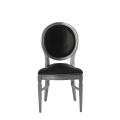 Chandelle Chair in Silver with Black Seat Pad