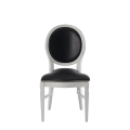 Chandelle Chair in White with Black Seat Pad