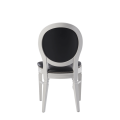 Chandelle Chair in White with Black Seat Pad