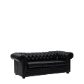 Chesterfield Sofa in Black 7ft