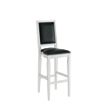 CKC Bar Stool in White with Black Seat Pad