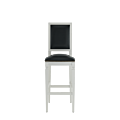 CKC Bar Stool in White with Black Seat Pad