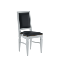 CKC Chair in White with Black Seat Pad