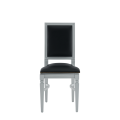 CKC Chair in White with Black Seat Pad