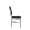 CKC Chair in White with Black Seat Pad