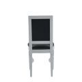 CKC Chair in White with Black Seat Pad
