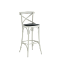 Coco Bar Stool in White with Black Seat Pad